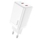 Мережевий зарядний пристрій Hoco N23 Astral Lightning cable 45W White