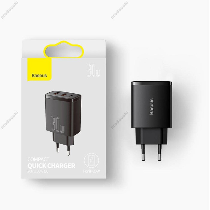 Мережевий зарядний пристрій Baseus Compact Quick Charger 30W Black CCXJ-E01