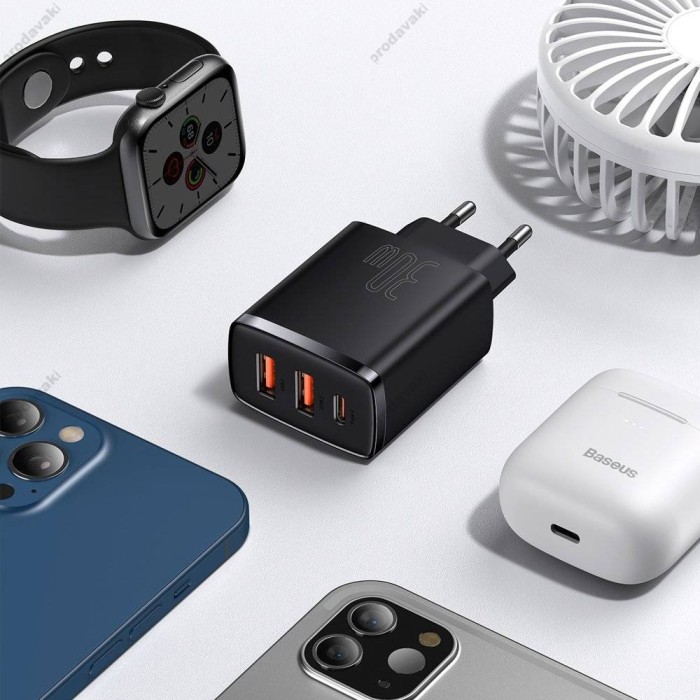 Мережевий зарядний пристрій Baseus Compact Quick Charger 30W Black CCXJ-E01
