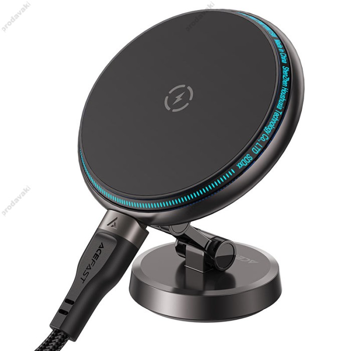 Автомобільний тримач ACEFAST D30 magnetic folding wireless charging car holder Black