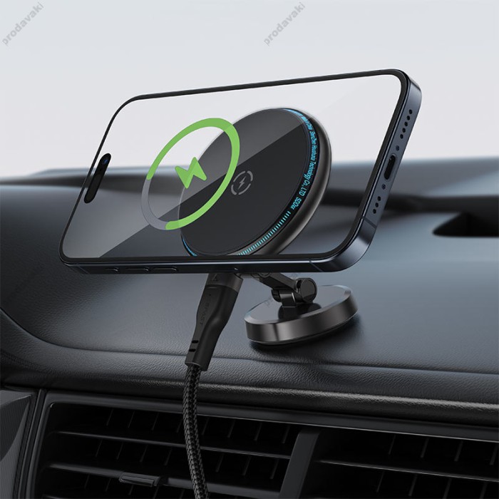 Автомобільний тримач ACEFAST D30 magnetic folding wireless charging car holder Black