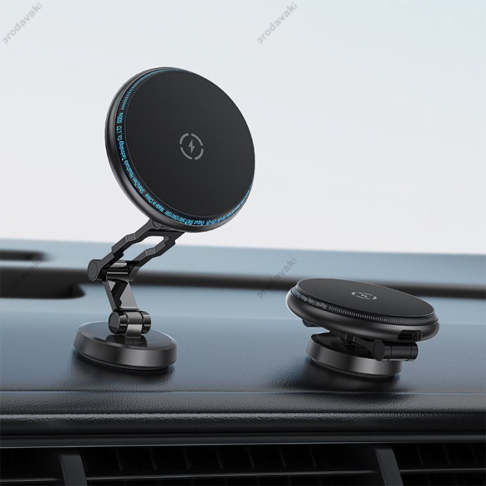 Автомобільний тримач ACEFAST D30 magnetic folding wireless charging car holder Black