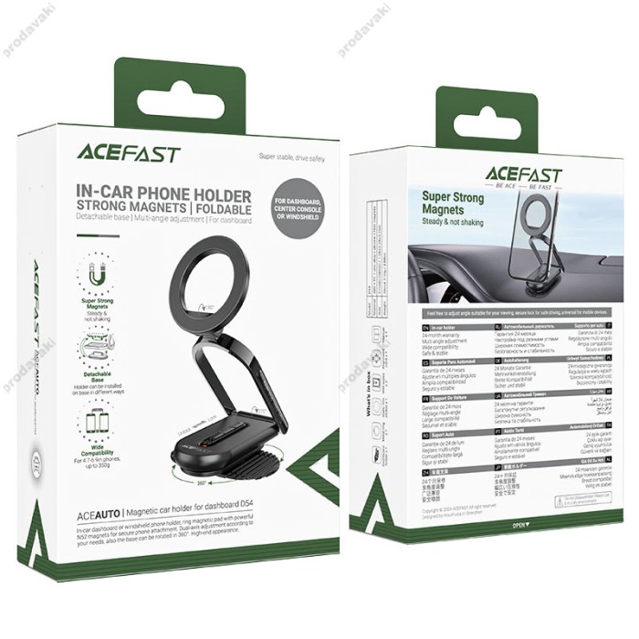 Автомобільний тримач ACEFAST D54 magnetic car holder for dashboard Black