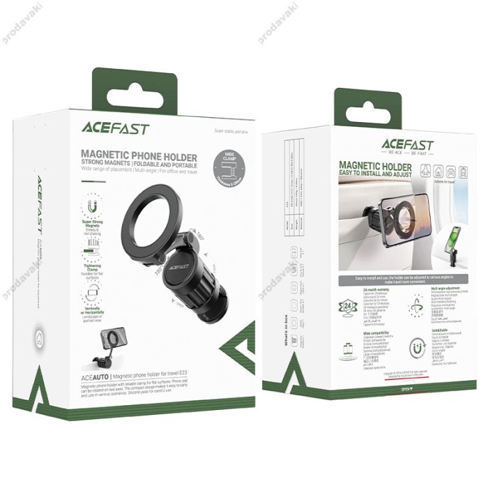 Автомобільний тримач ACEFAST E23 MagSafe phone holder for travel Black