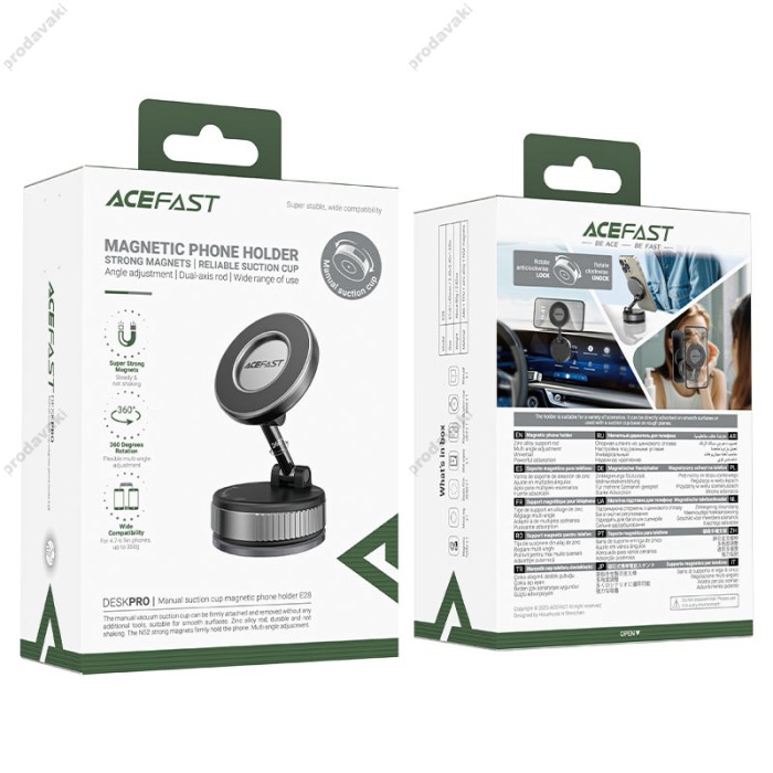 Автомобільний тримач ACEFAST E28 manual suction cup magnetic Phone holder Grey