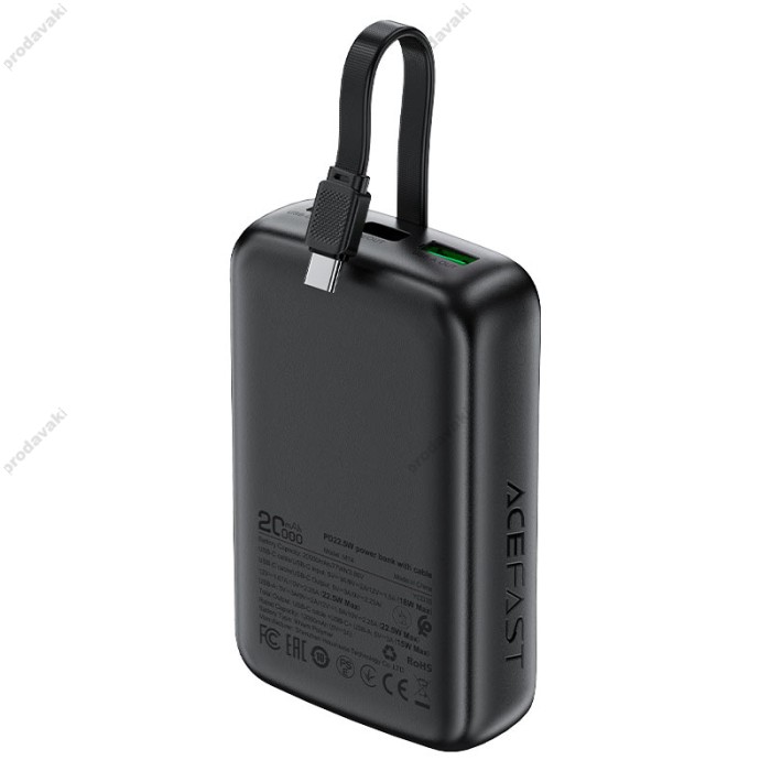 Повербанк портативний акумулятор Power bank ACEFAST M14 PD fast charging 22.5W 20000 mAh Black