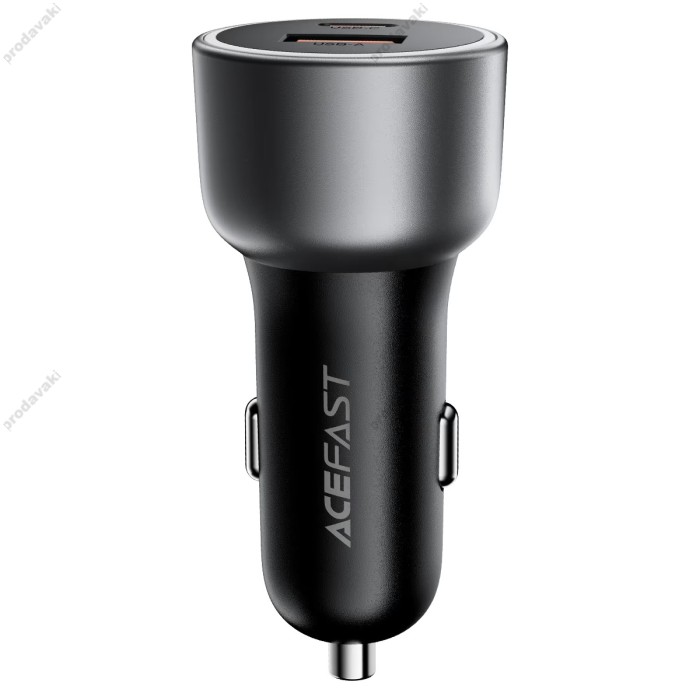 Автомобільний зарядний пристрій ACEFAST B21 PD dual port metal 3A 75W Grey