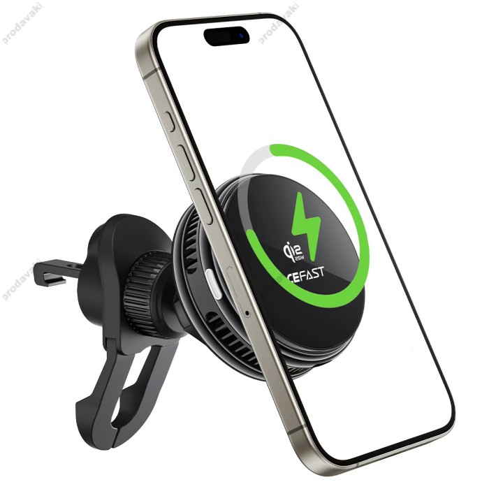Автомобільний тримач ACEFAST D66 QI2 cooling MagSafe wireless charging car holder 25W Black