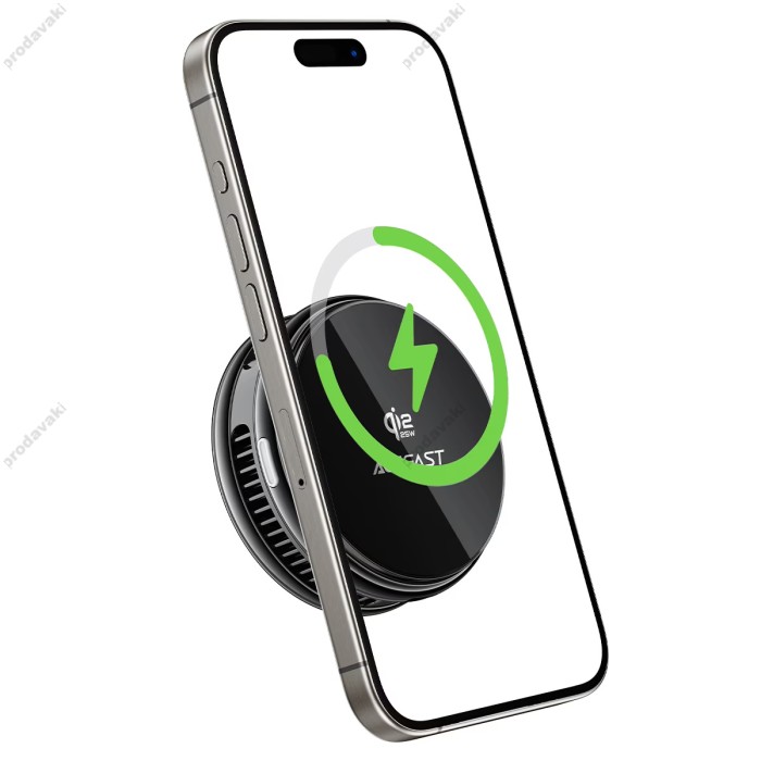 Бездротовий зарядний пристрій ACEFAST E47 Qi2 magnetic cooling wireless charger 25W Black