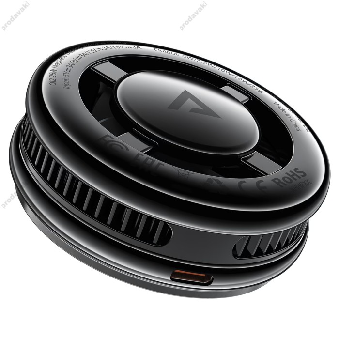 Бездротовий зарядний пристрій ACEFAST E47 Qi2 magnetic cooling wireless charger 25W Black