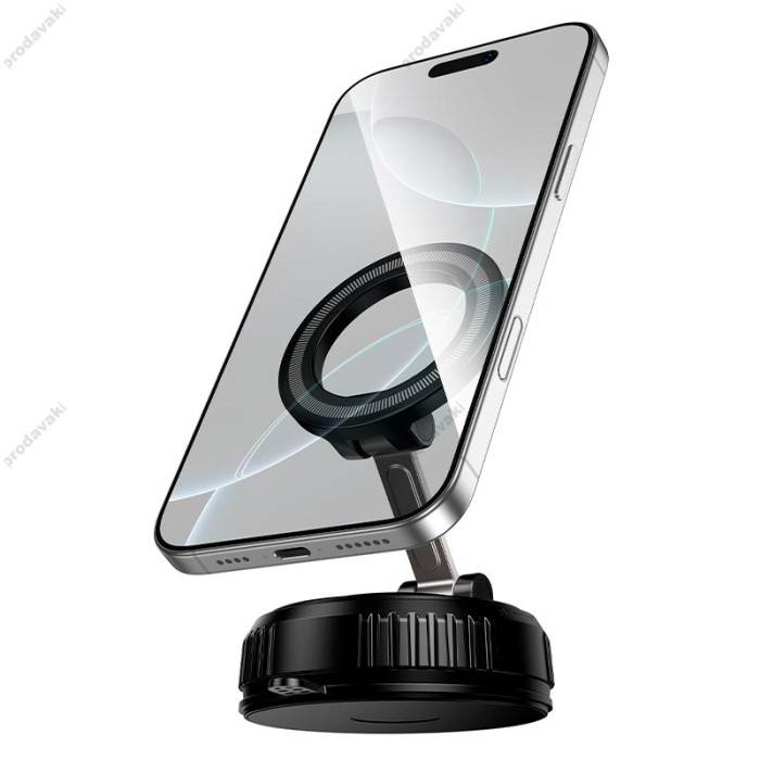 Автомобільний тримач Hoco H105 Journey magnetic car holder with suction cup (multi-scene) 4.5-7" Black
