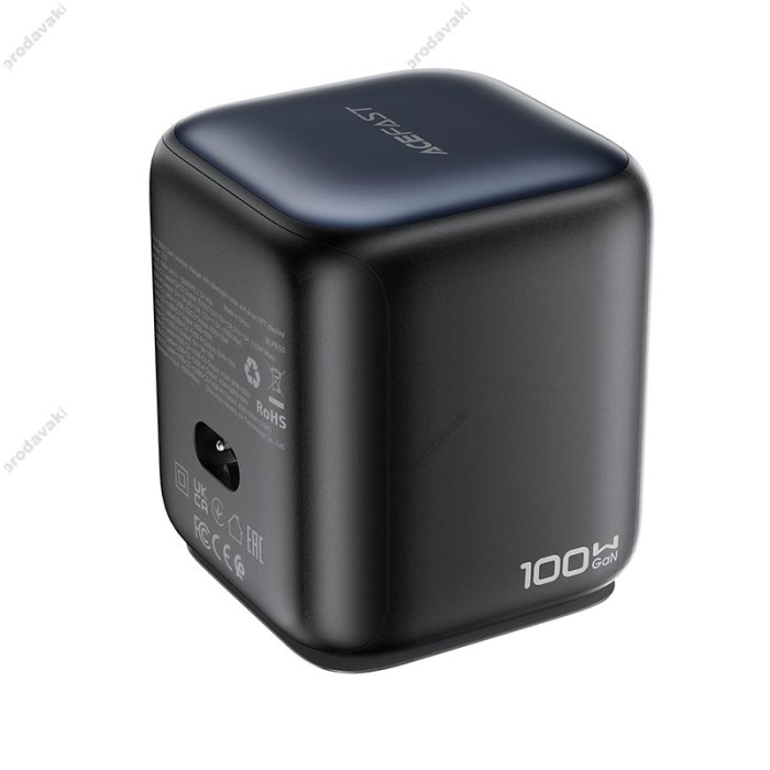 Подовжувач мережі фільтр ACEFAST Z10 GaN desktop charger with telescopic cable 3A 100W Black