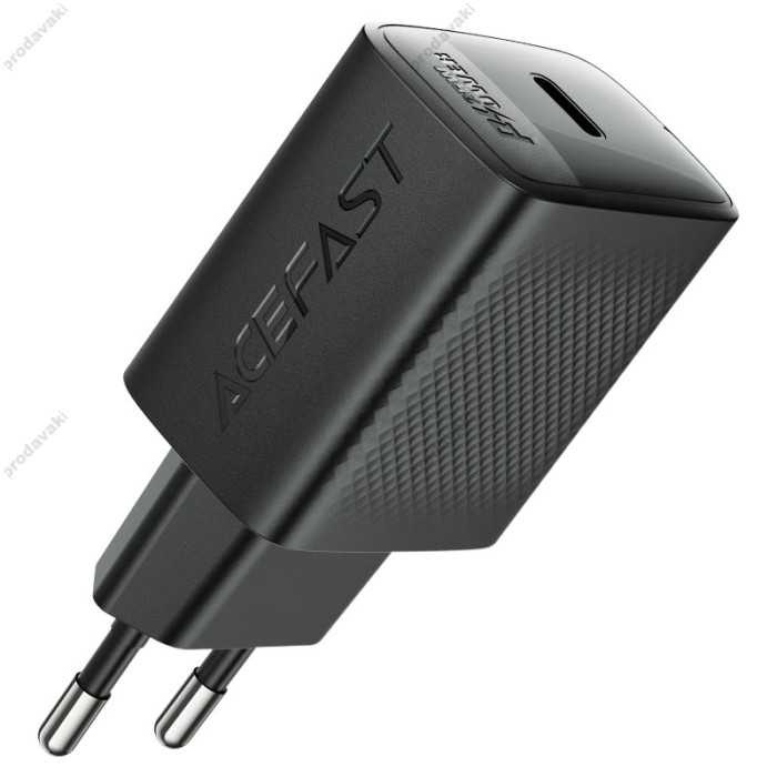 Мережевий зарядний пристрій ACEFAST A104 GaN single USB-C fast charger 25W Black