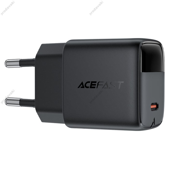 Мережевий зарядний пристрій ACEFAST A113 GaN with digital display 20W Black