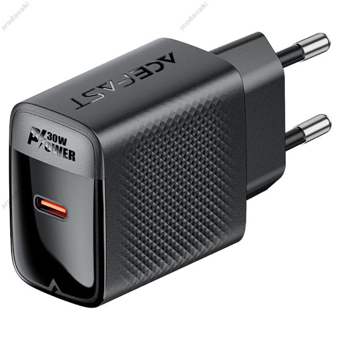 Мережевий зарядний пристрій ACEFAST A102 GaN single USB-C fast charger 30W Black