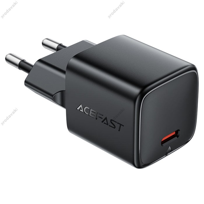 Мережевий зарядний пристрій ACEFAST A117 mini GaN fast charger 20W Black