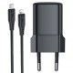 Мережевий зарядний пристрій ACEFAST A117 mini GaN fast charger Lightning cable 20W Black