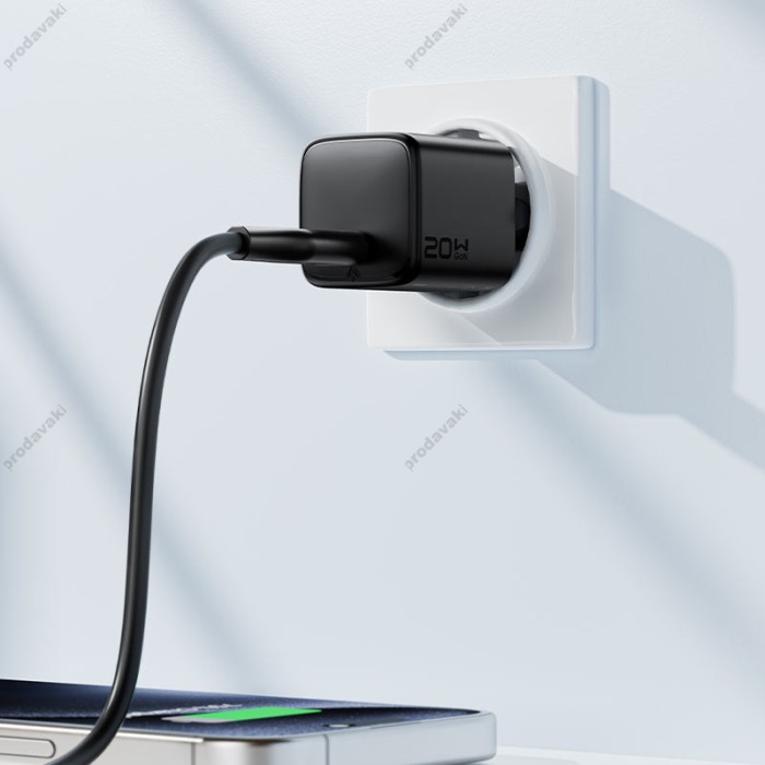 Мережевий зарядний пристрій ACEFAST A117 mini GaN fast charger 20W Black