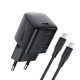 Мережевий зарядний пристрій ACEFAST A118 PD mini GaN USB-C fast charger Type-C cable 30W Black