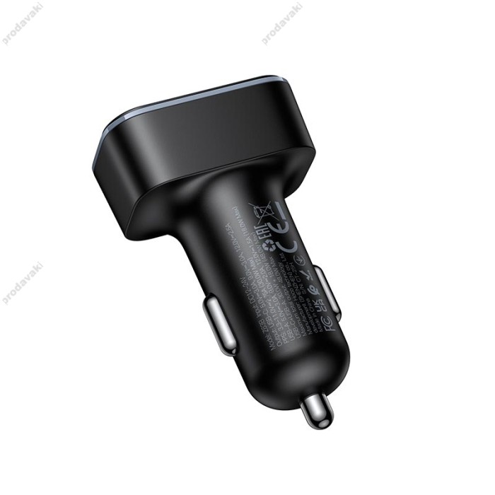 Автомобільний зарядний пристрій Hoco Z63B Barry dual port Car charger 3A 48W Black