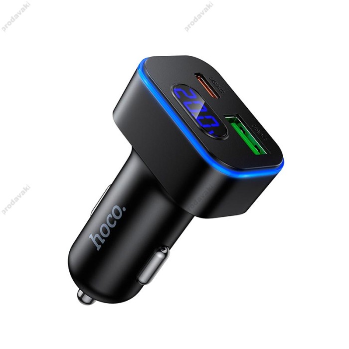 Автомобільний зарядний пристрій Hoco Z63B Barry dual port Car charger 3A 48W Black