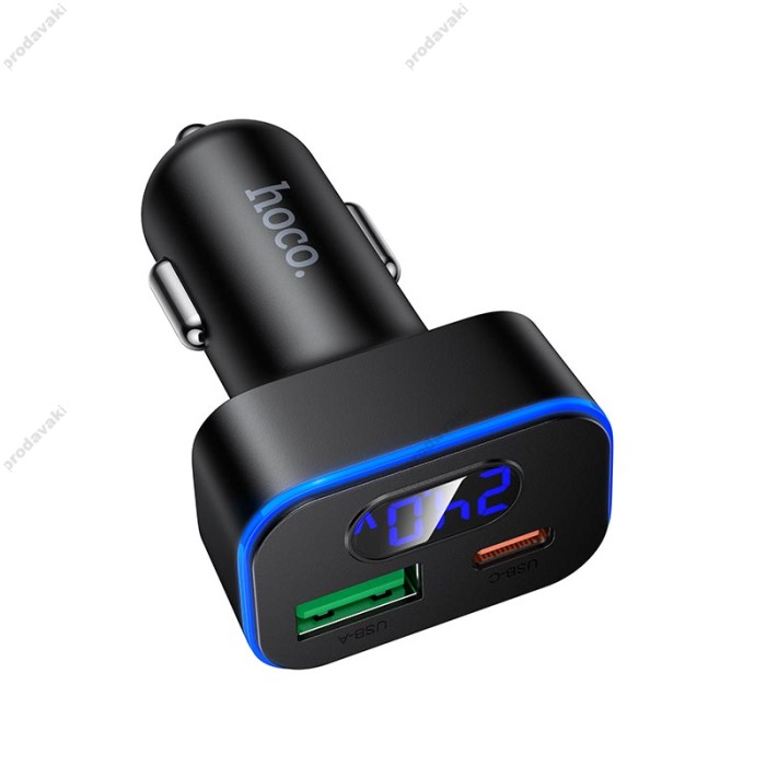 Автомобільний зарядний пристрій Hoco Z63B Barry dual port Car charger 3A 48W Black