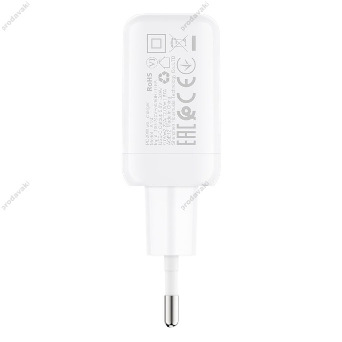 Мережевий зарядний пристрій ACEFAST A130 single USB-C charger 20W White
