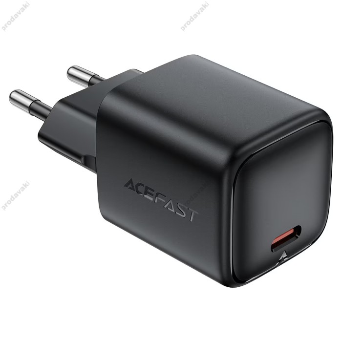 Мережевий зарядний пристрій ACEFAST A136 mini GaN USB-C fast charger 40W Black