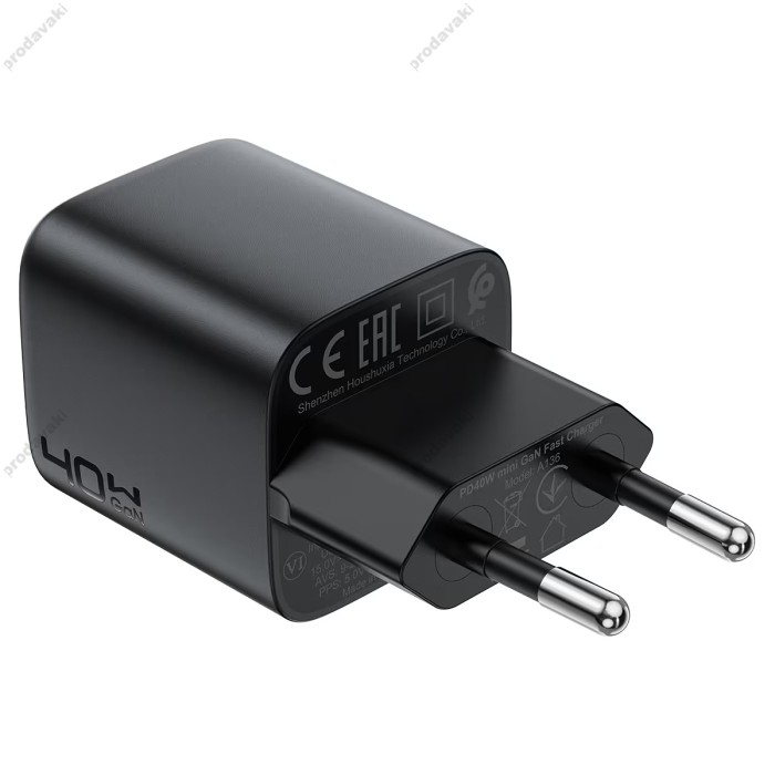Мережевий зарядний пристрій ACEFAST A136 mini GaN USB-C fast charger 40W Black