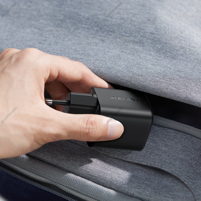 Мережевий зарядний пристрій ACEFAST A136 mini GaN USB-C fast charger 40W Black