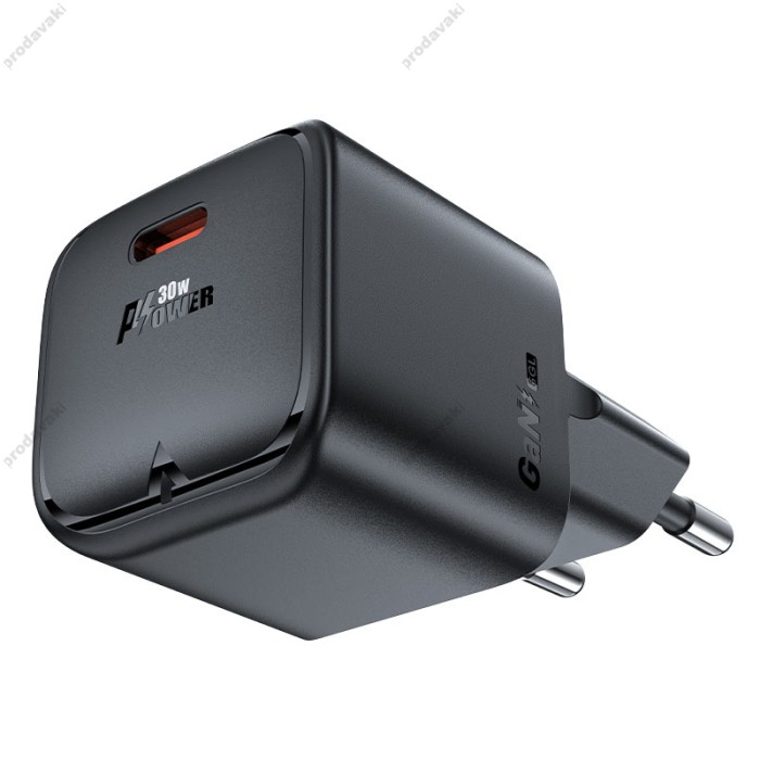 Мережевий зарядний пристрій ACEFAST A77 PD mini GaN USB-C charger 30W Black