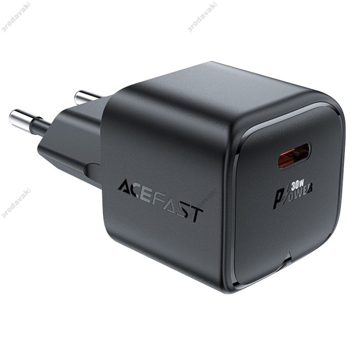 Мережевий зарядний пристрій ACEFAST A77 PD mini GaN USB-C charger 30W Black