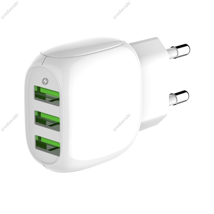 Мережевий зарядний пристрій LDNIO A3315 Micro USB Cable 15.5W White