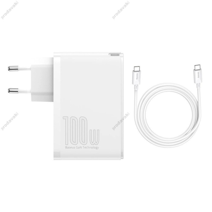 Мережевий зарядний пристрій Baseus GaN2 Pro Quick Charger 2C+2U 100W White CCGAN2P-L02