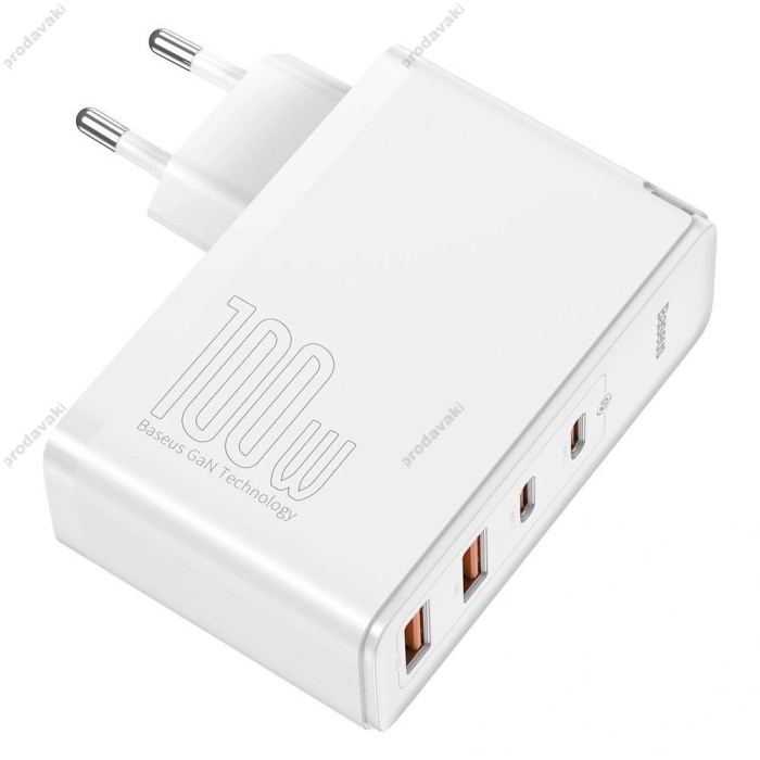Мережевий зарядний пристрій Baseus GaN2 Pro Quick Charger 2C+2U 100W White CCGAN2P-L02