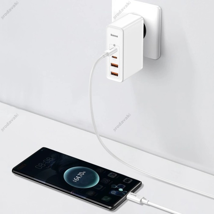 Мережевий зарядний пристрій Baseus GaN2 Pro Quick Charger 2C+2U 100W White CCGAN2P-L02