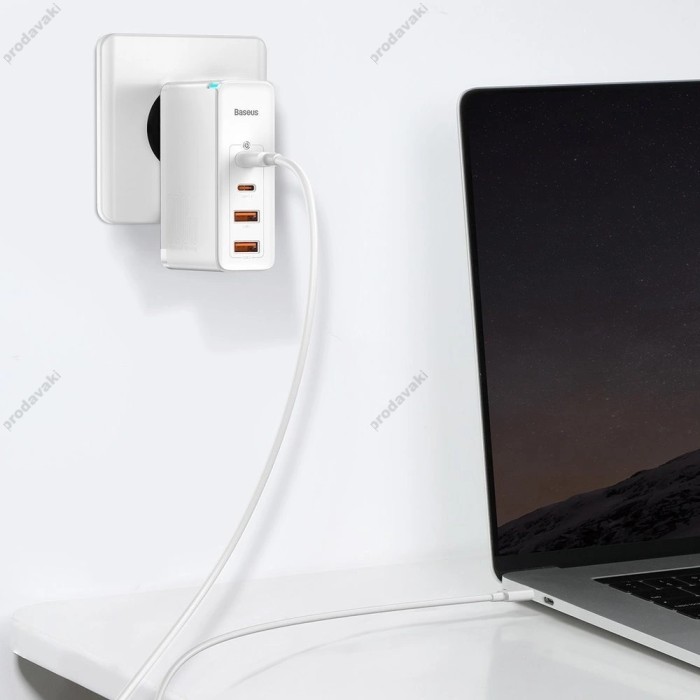 Мережевий зарядний пристрій Baseus GaN2 Pro Quick Charger 2C+2U 100W White CCGAN2P-L02