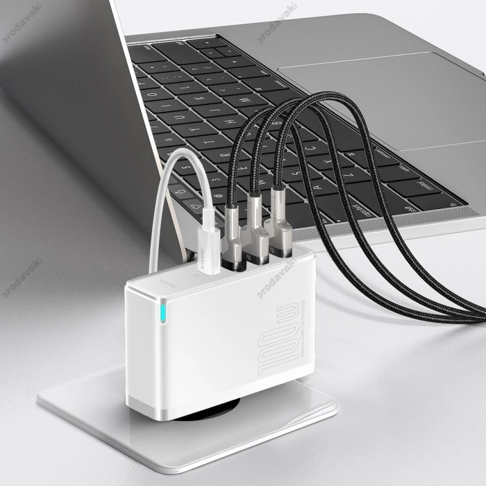 Мережевий зарядний пристрій Baseus GaN2 Pro Quick Charger 2C+2U 100W White CCGAN2P-L02
