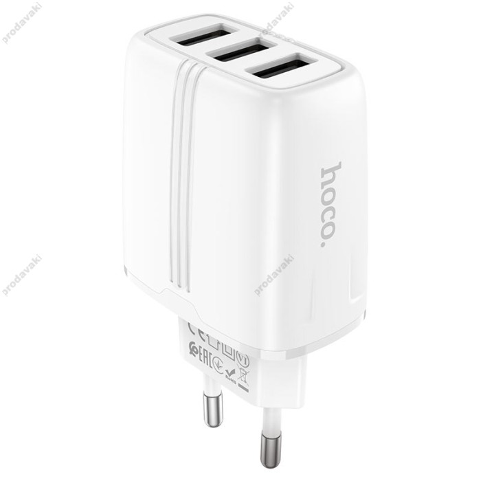 Мережевий зарядний пристрій HOCO N15 Amazing three-port charger 17W White