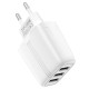 Мережевий зарядний пристрій HOCO N15 Amazing three-port charger 17W White