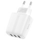 Мережевий зарядний пристрій HOCO N15 Amazing three-port charger 17W White