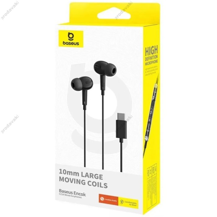 Дротові навушники Baseus Encok CZ18 Type-C Wired Earphones Black A00170100113-Z1