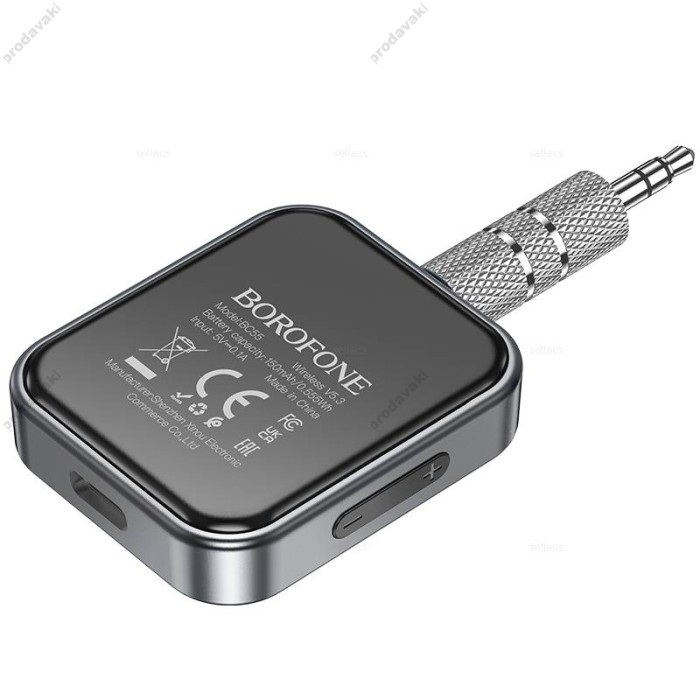 Автомобільний Bluetooth адаптер BOROFONE BC55 Suave car AUX BT receiver Black