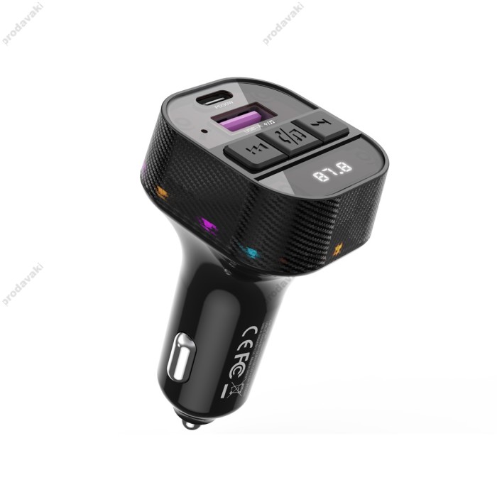 FM - трансмітер XO BCC17 Smart Bluetooth MP3 A+C Dual Port PD30W Black