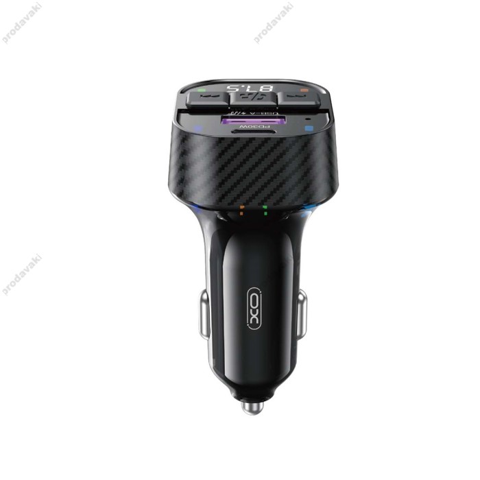 FM - трансмітер XO BCC17 Smart Bluetooth MP3 A+C Dual Port PD30W Black