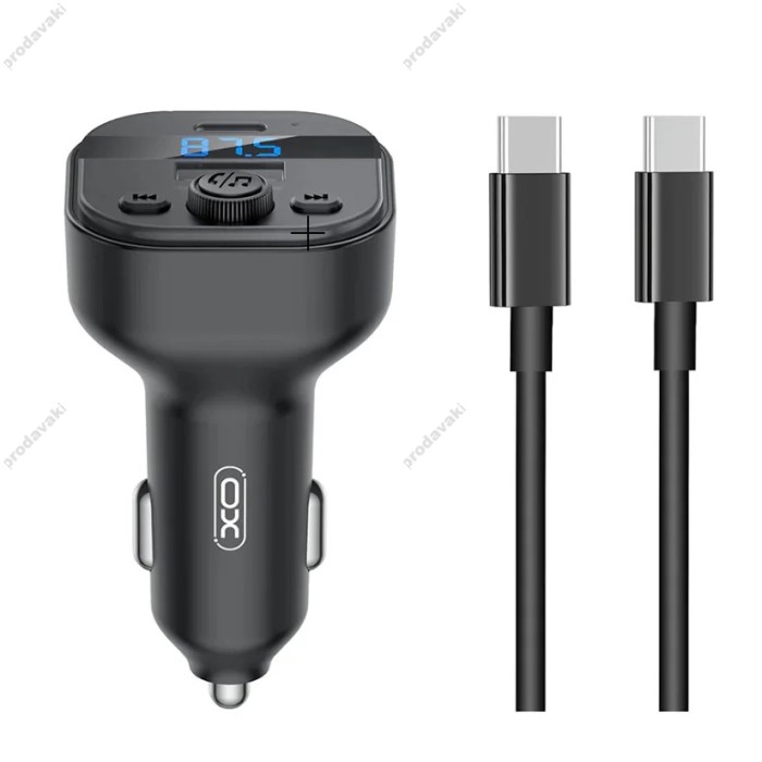 FM - трансмітер XO BCC18 Smart Bluetooth MP3 Car Charger Type-C 3A Black