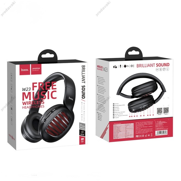 Бездротові Bluetooth навушники Hoco W23 Brilliant sound Black