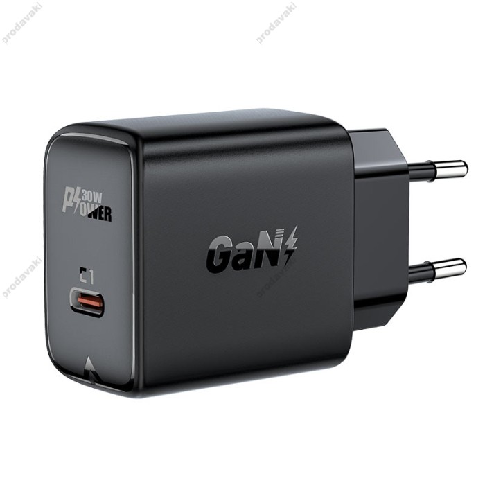 Мережевий зарядний пристрій ACEFAST A21 GaN USB-C fast charger 30W Black