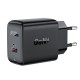 Мережевий зарядний пристрій ACEFAST A21 GaN USB-C fast charger 30W Black