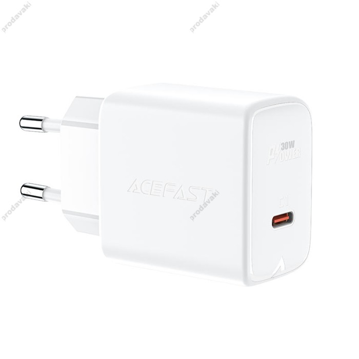 Мережевий зарядний пристрій ACEFAST A21 GaN USB-C fast charger 30W White